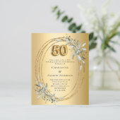 50. Hochzeitstag Goldgrün Einladung (Stehend Vorderseite)