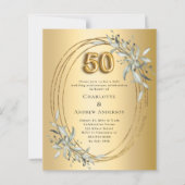 50. Hochzeitstag Goldgrün Einladung (Vorderseite)