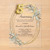 50. Hochzeitstag Goldgrün Foto Acryleinladungen (Vorderseite)