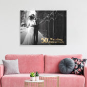 50. Hochzeitstag | Goldschrift | Foto Leinwanddruck (Insitu (Wohnzimmer))