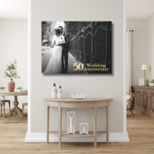 50. Hochzeitstag | Goldschrift | Foto