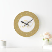 50. Hochzeitstag Goldstaub Confetti Große Wanduhr (Zuhause)