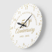 50. Hochzeitstag Goldstaub Confetti Große Wanduhr (Winkel)