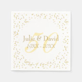 50. Hochzeitstag Goldstaub Confetti Serviette (Vorderseite)