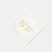 50. Hochzeitstag Goldstaub Confetti Serviette (Ecke)