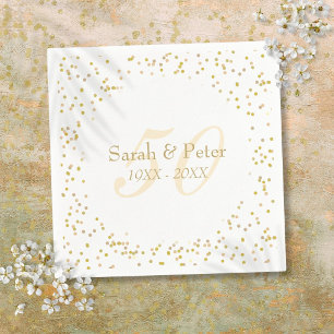50. Hochzeitstag Goldstaub Confetti Serviette