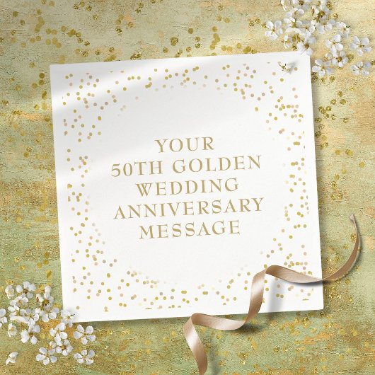 50. Hochzeitstag Goldstaub Confetti Serviette
