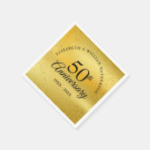 50. Hochzeitstag Goldstaub Confetti Serviette (Ecke)