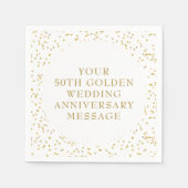 50. Hochzeitstag Goldstaub Confetti Serviette (Vorderseite)