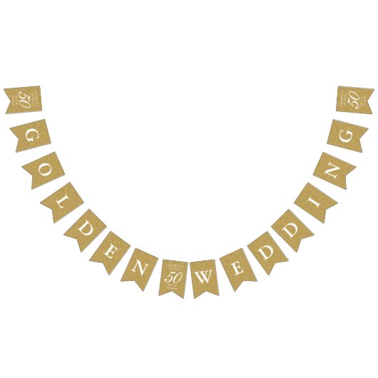 50. Hochzeitstag Goldstaub Confetti Wimpelkette (Alle)