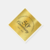 50. Hochzeitstag Goldstaubtroil Serviette (Ecke)