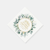 50. Hochzeitstag Goldtypografie Serviette (Ecke)