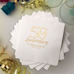50. Hochzeitstag Herz angepasste Grafik Servietten Mit Folie