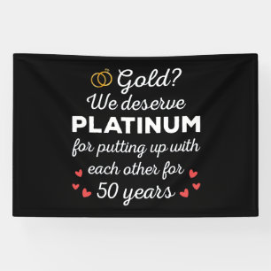 50. Hochzeitstag I - Gold Funny Couple Banner