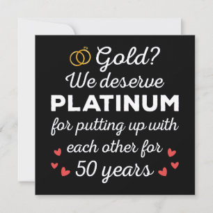 50. Hochzeitstag I - Gold Funny Couple Einladung