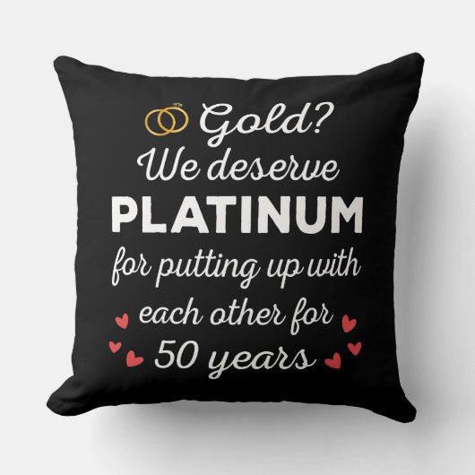 50. Hochzeitstag I - Gold Funny Couple Kissen (Vorderseite)