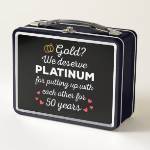 50. Hochzeitstag I - Gold Funny Couple Metall Brotdose