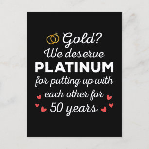 50. Hochzeitstag I - Gold Funny Couple Postkarte