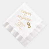 50. Hochzeitstag jubelt zwei Herzen Servietten Mit Folie (Rechts)
