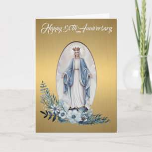 50. Hochzeitstag Jungfrau Mary Gold Karte