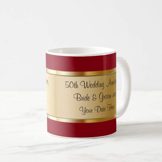 50. Hochzeitstag Kaffeetasse (VorderseiteRechts)