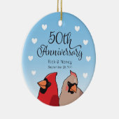 50. Hochzeitstag, Kardinal Keramik Ornament (Rechts)
