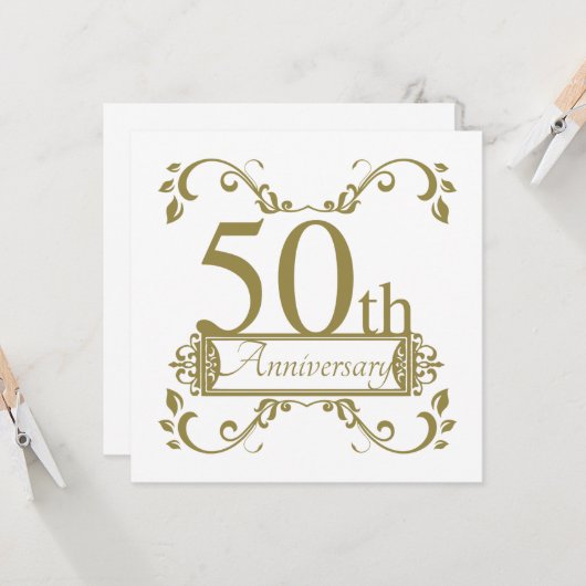 50. Hochzeitstag Karte (Vorderseite/Rückseite Beispiel)
