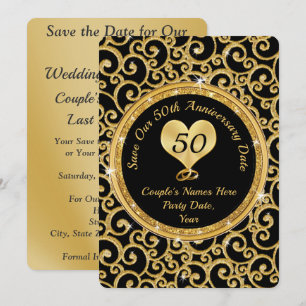 50. Hochzeitstag Karten für das Datum speichern