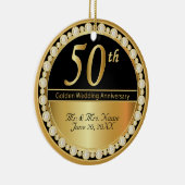 50. Hochzeitstag Keramik Ornament (Rechts)