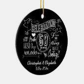 50. Hochzeitstag Keramik Ornament (Rechts)