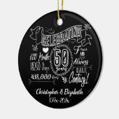 50. Hochzeitstag Keramik Ornament (Links)
