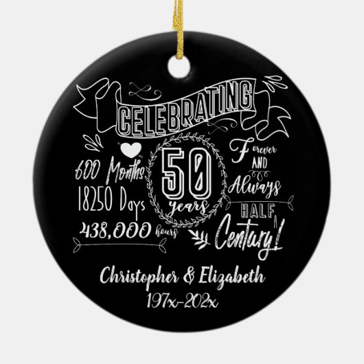 50. Hochzeitstag Keramik Ornament (Hinten)