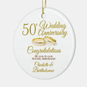 50. Hochzeitstag Keramik Ornament (Links)