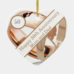 50. Hochzeitstag Keramik Ornament