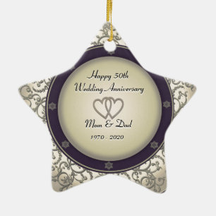 50. Hochzeitstag Keramikornament