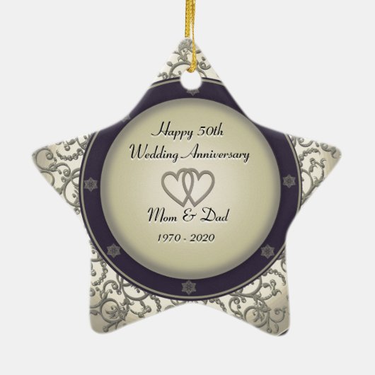 50. Hochzeitstag Keramikornament (Hinten)