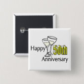 50. Hochzeitstag-Knopf Button (Vorne & Hinten)