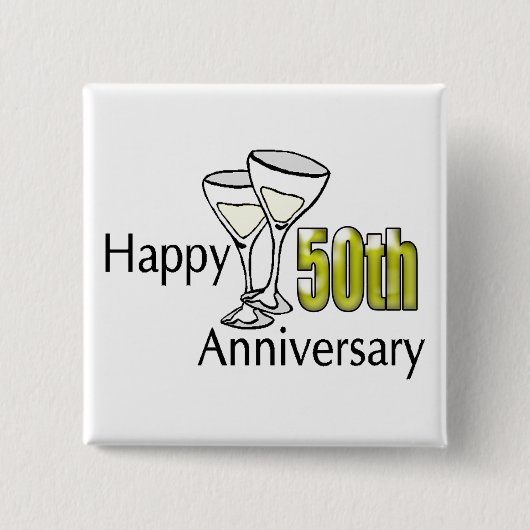50. Hochzeitstag-Knopf Button (Vorderseite)