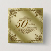 50. Hochzeitstag-Knopf Button (Vorderseite)