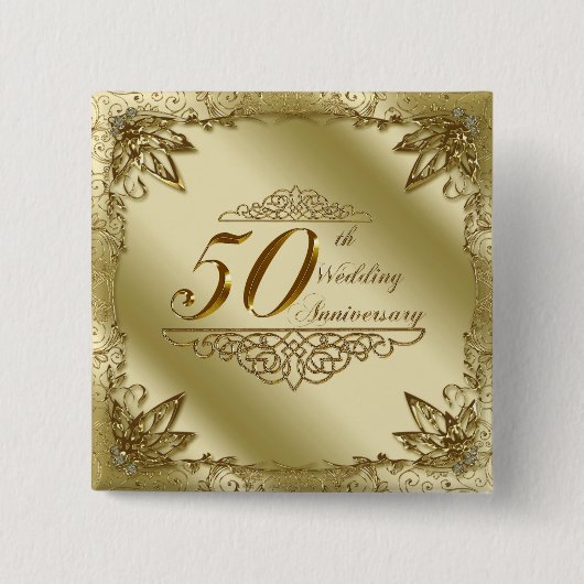 50. Hochzeitstag-Knopf Button (Vorderseite)