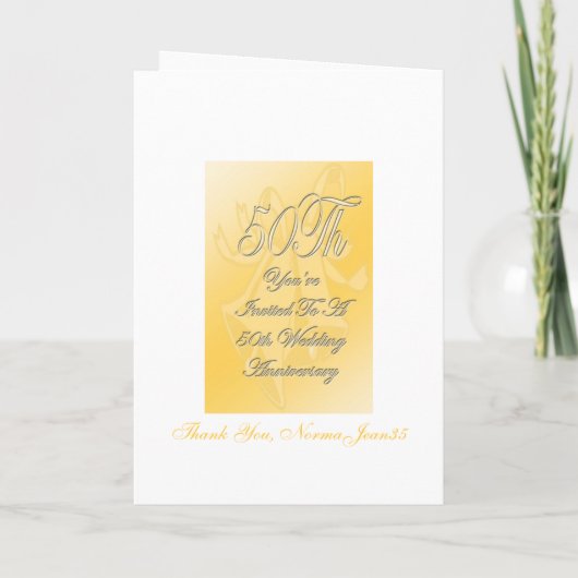 50. Hochzeitstag laden Karte ein (Rückseite)