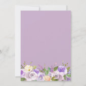 50. Hochzeitstag Lila Goldflora Einladung (Rückseite)