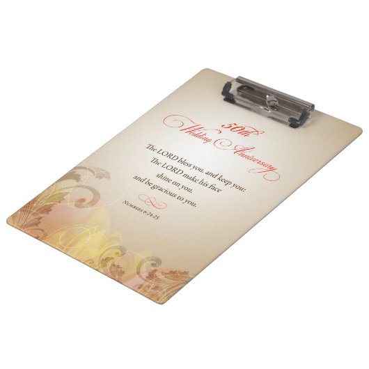 50. Hochzeitstag, Lord Bless & Behalt Klemmbrett (Schrägansicht)