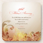 50. Hochzeitstag, Lord Bless & Behalt Untersetzer (Vorderseite)