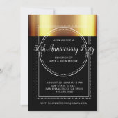 50. Hochzeitstag Metallic Gold Black Einladung (Vorderseite)