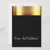 50. Hochzeitstag Metallic Gold Black Einladung (Rückseite)