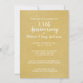 50. Hochzeitstag mit Foto - Goldene Brushed Einladung (Rückseite)