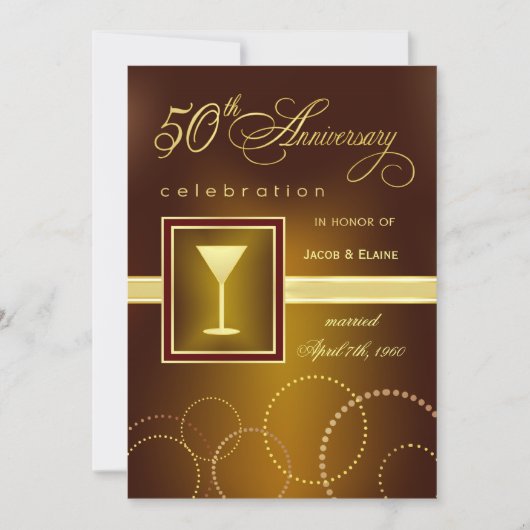 50. Hochzeitstag - Moderne Einladung (Vorderseite)