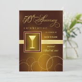 50. Hochzeitstag - Moderne Einladung (Stehend Vorderseite)