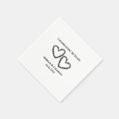 50. Hochzeitstag Modernes Personalisiertes Herz Serviette (Ecke)